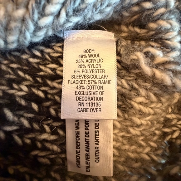 NWT Breckenridge Cardigan Women's Black & Cream Full Zip Sweater, Size 2X - Picture 8 of 13